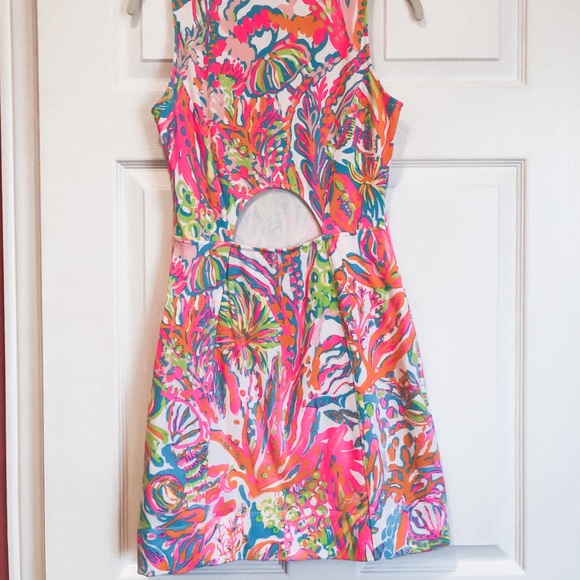 Lilly Pulitzer Neon Coral Dress - Picture 1 of 8